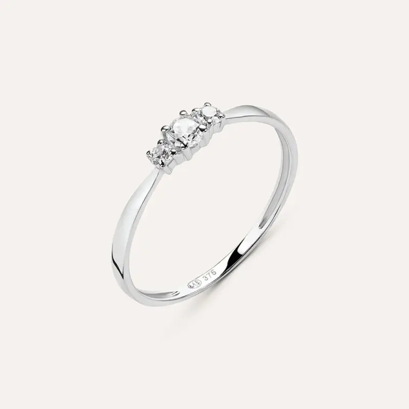 Anello Trilogy Claire Oro Bianco Cubic Zirconia
