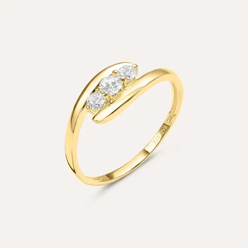 Anello Trilogy Claire Oro Giallo Cubic Zirconia