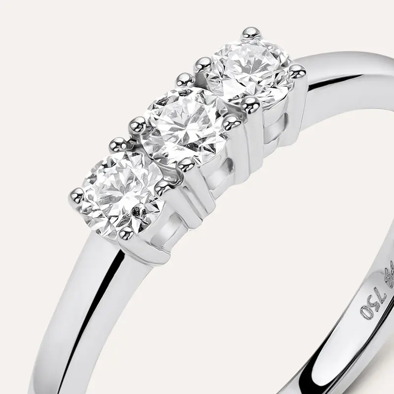 Anello Trilogy Firmamenti Oro Bianco Diamante miniatura 2