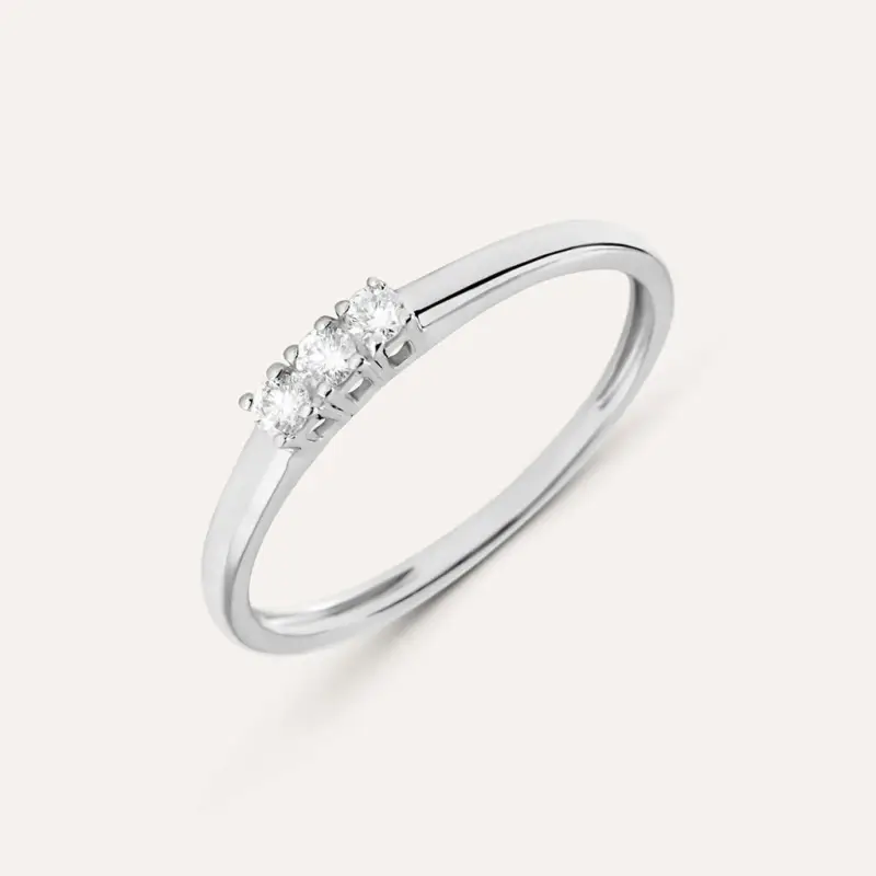 Anello Trilogy Grace Oro Bianco Diamante