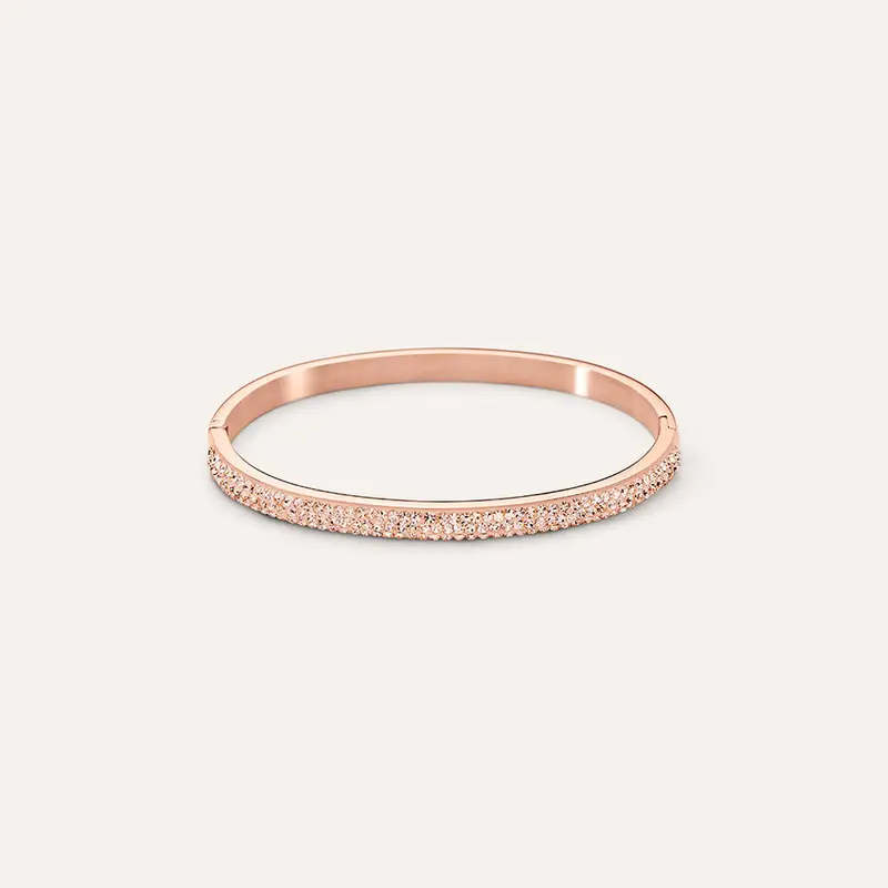 Bangle Aura Acciaio Rosa Cristallo