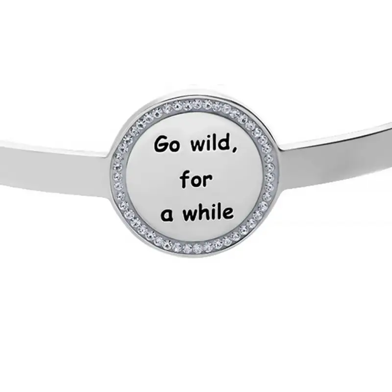Bangle Go wild for a while a forma di cuore in acciaio e strass