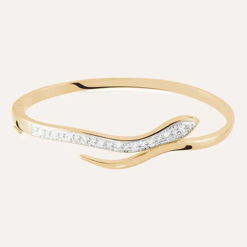 Bangle Golden Dream Placcato Oro Giallo Cubic Zirconia