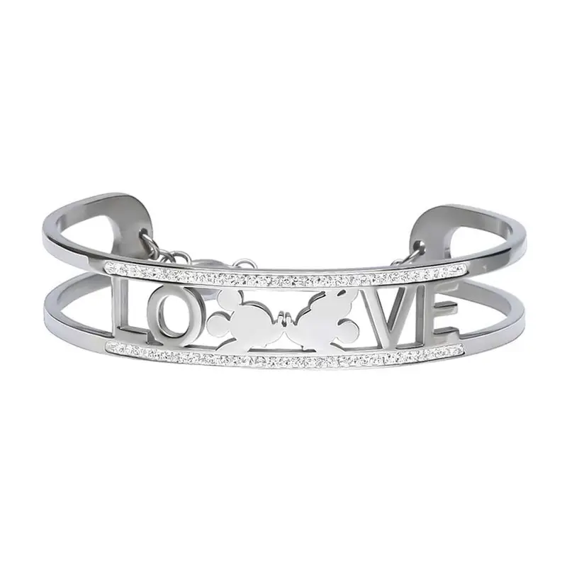 Bangle Lady Message Acciaio Disney e Cristalli