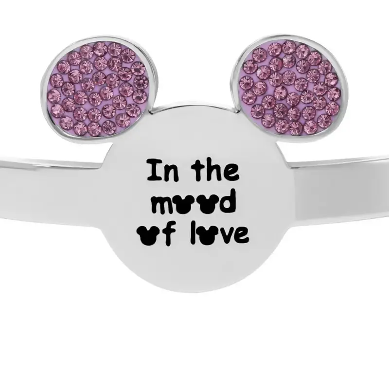 Bangle Lady Message Acciaio Disney e Cristalli