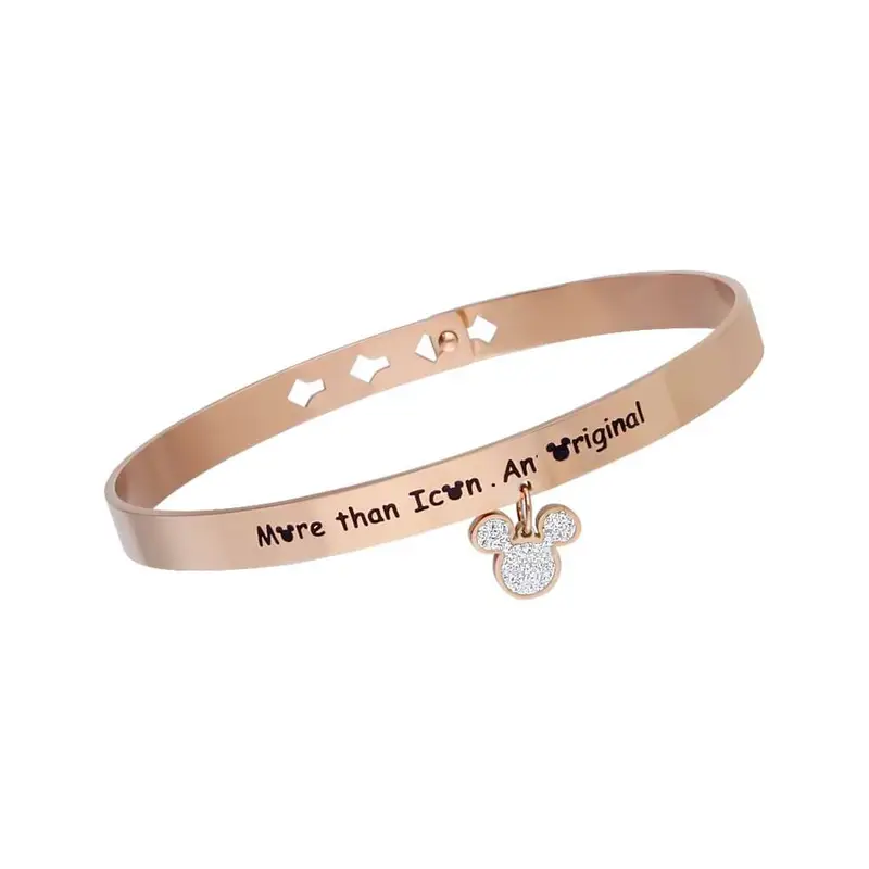 Bangle Lady Message Acciaio Rosato Disney e Cristalli