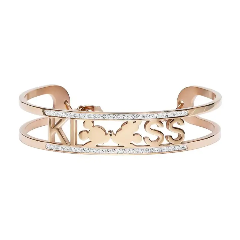 Bangle Lady Message Acciaio Rosato Disney e Cristalli