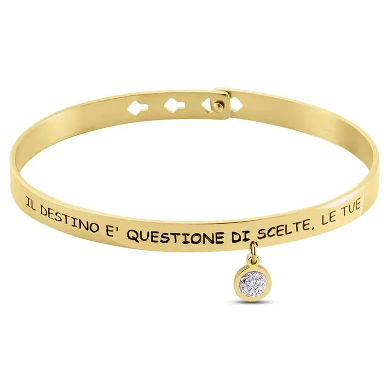 Bangle Radiance Acciaio Dorato Cristallo