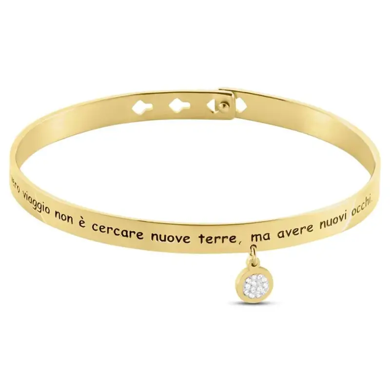 Bangle Radiance Acciaio Dorato Cristallo