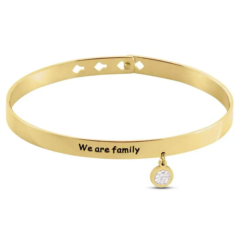 Bangle Radiance Acciaio Dorato Cristallo