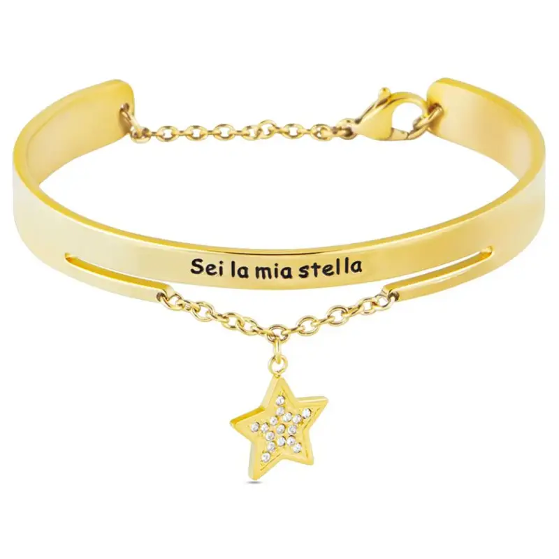 Bangle Radiance Acciaio Dorato Cristallo