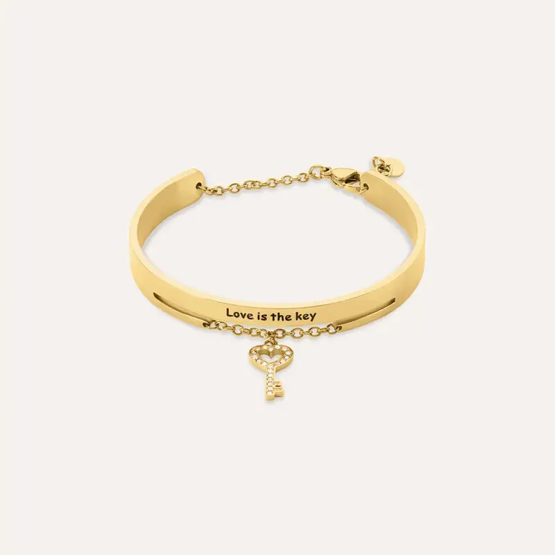 Bangle Radiance Acciaio Dorato Cristallo