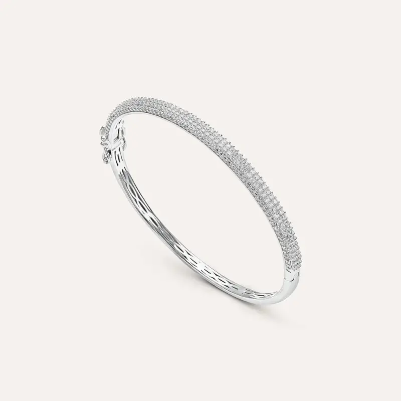 Bangle Silver Shine Argento Rodiato Cubic Zirconia