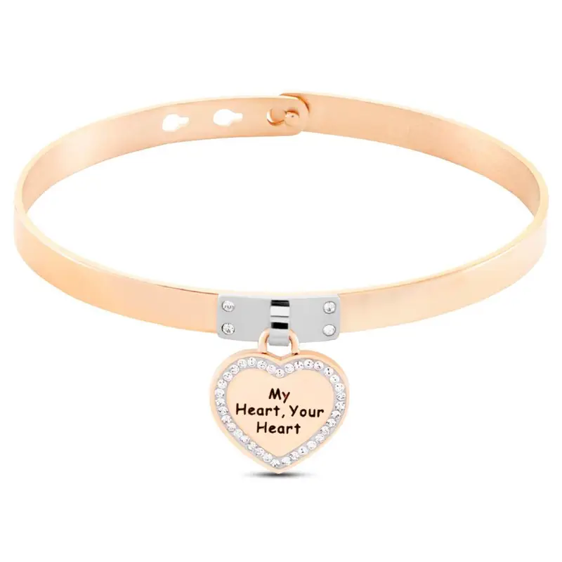 Bangle Sunrise Acciaio Bicolore Bianco / Rosa Cristallo