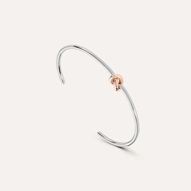 Bangle Sunrise Acciaio Bicolore Bianco / Rosa