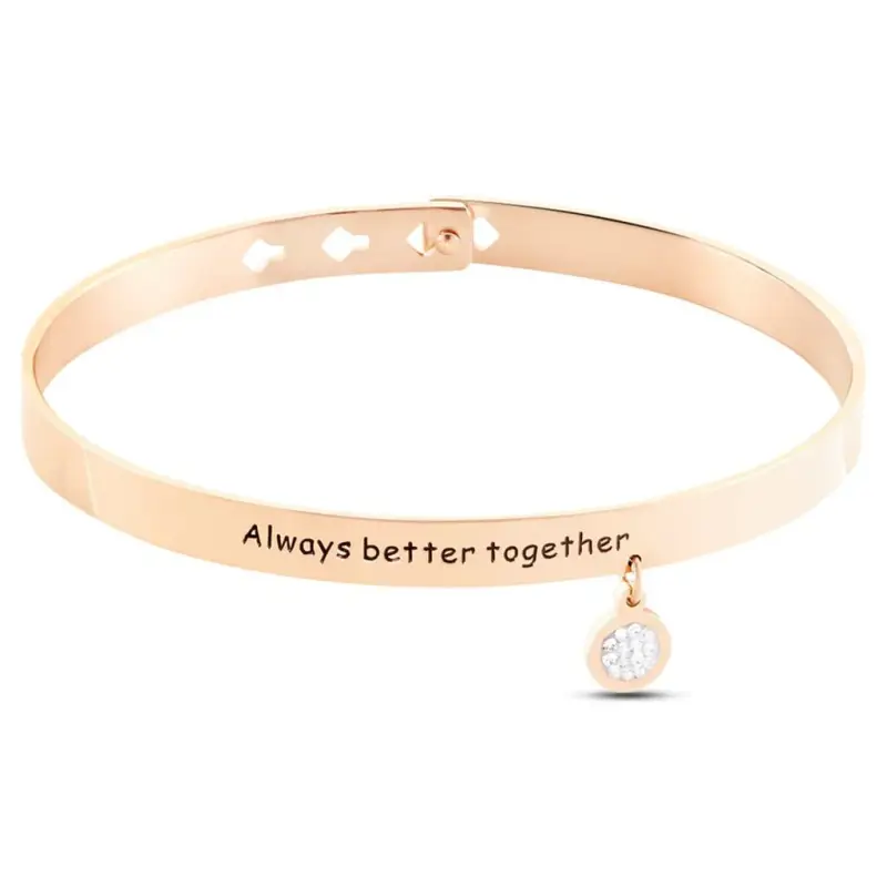 Bangle Sunrise Acciaio Rosa Cristallo