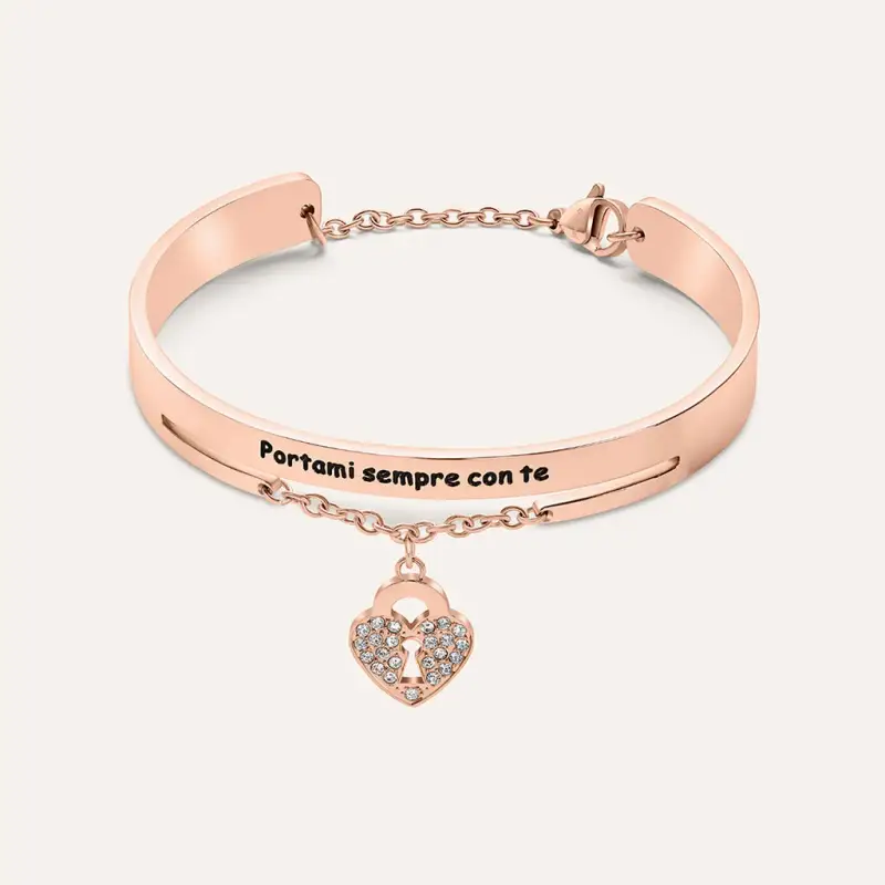 Bangle Sunrise Acciaio Rosa Cristallo