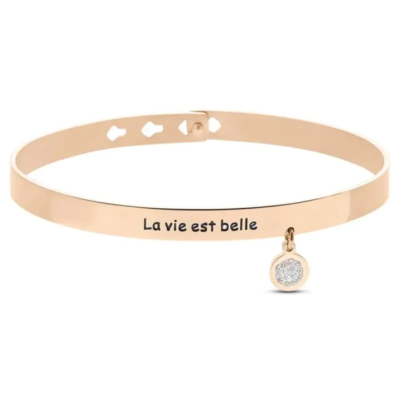 Bangle Sunrise Acciaio Rosa Cristallo