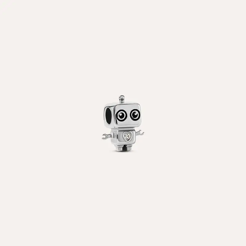 Bead Robot Essential Code Acciaio Cubic Zirconia