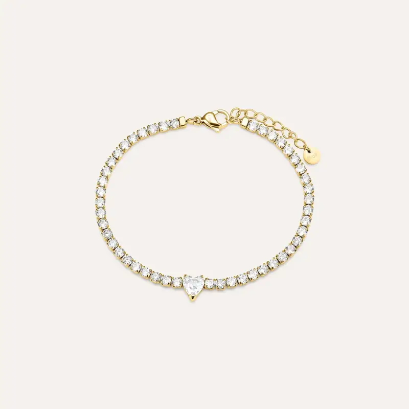 Bracciale Aura Acciaio Dorato Cristallo