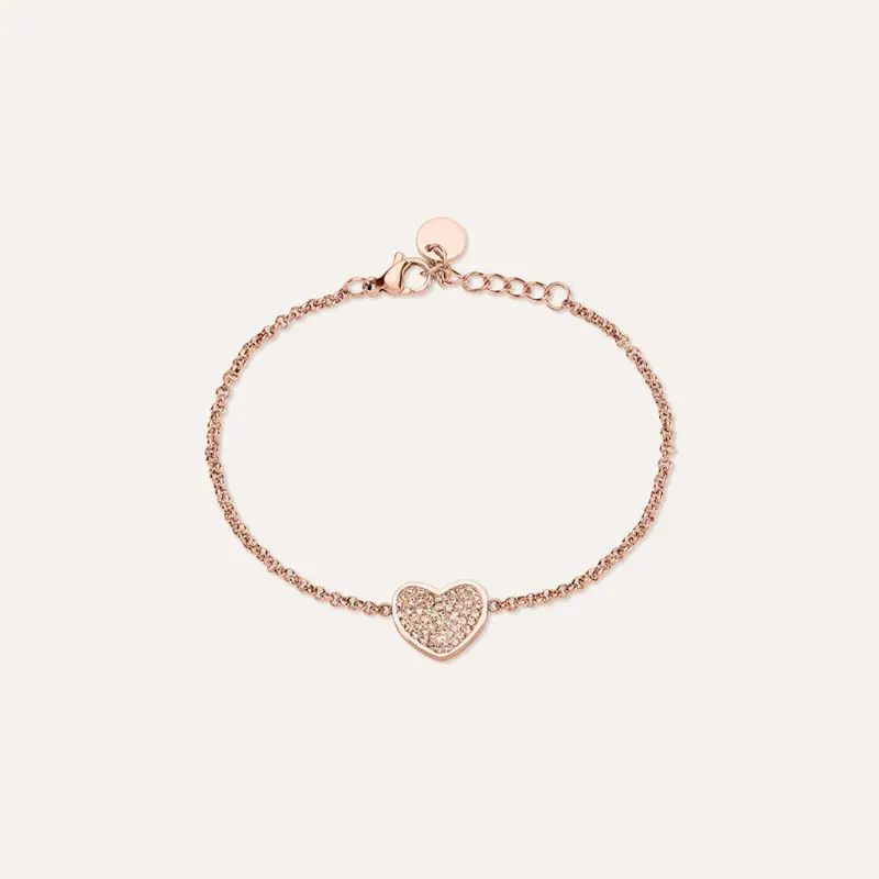 Bracciale Aura Acciaio Rosa Cristallo