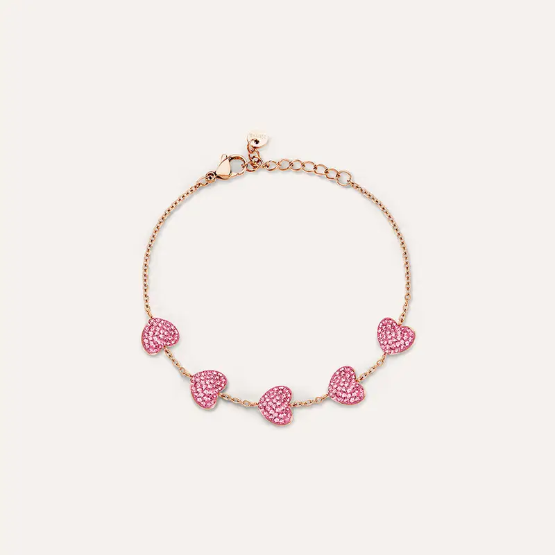 Bracciale Aura Acciaio Rosa Cristallo