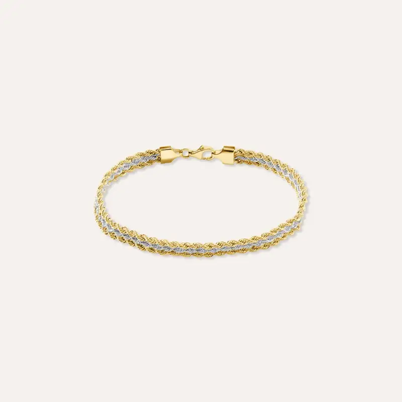 Bracciale Catena Colette Oro Bicolore Giallo / Bianco
