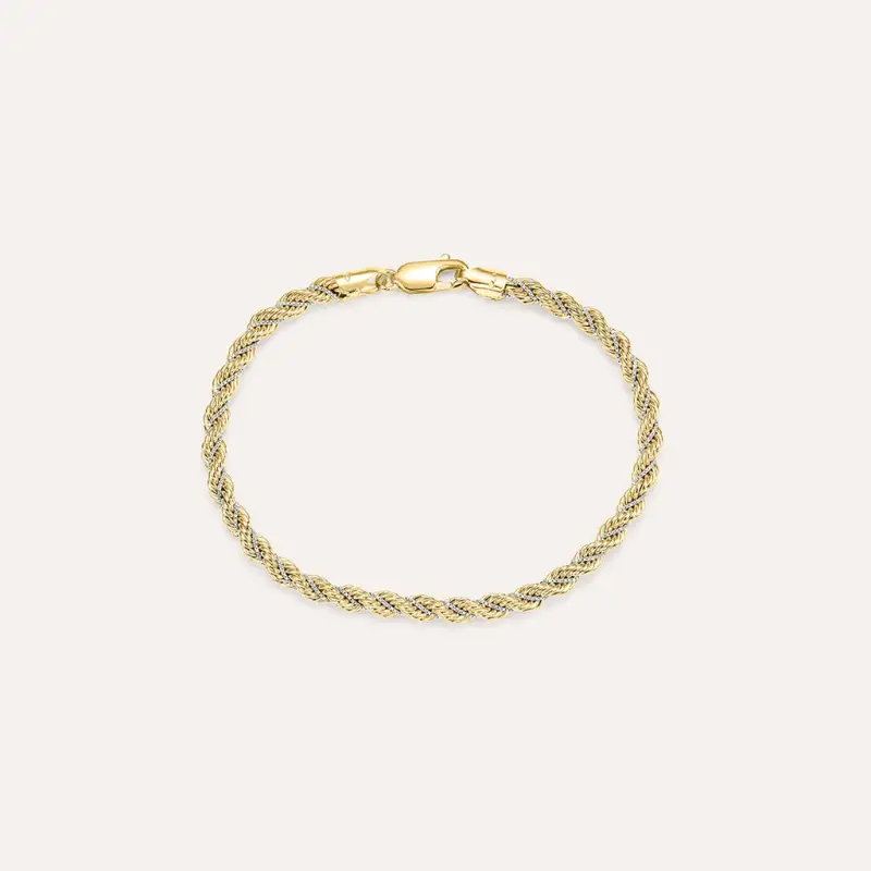 Bracciale Catena Colette Oro Bicolore Giallo / Bianco