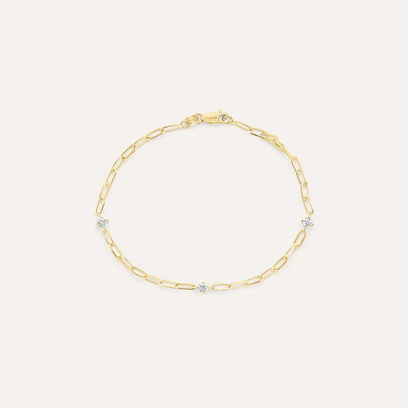 Bracciale Catena Diamade Glam Oro Giallo Diamante Lab-Grown