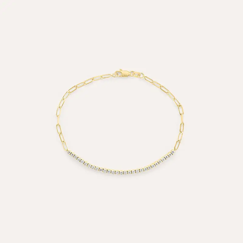 Bracciale Catena Diamade Glam Oro Giallo Diamante Lab-Grown
