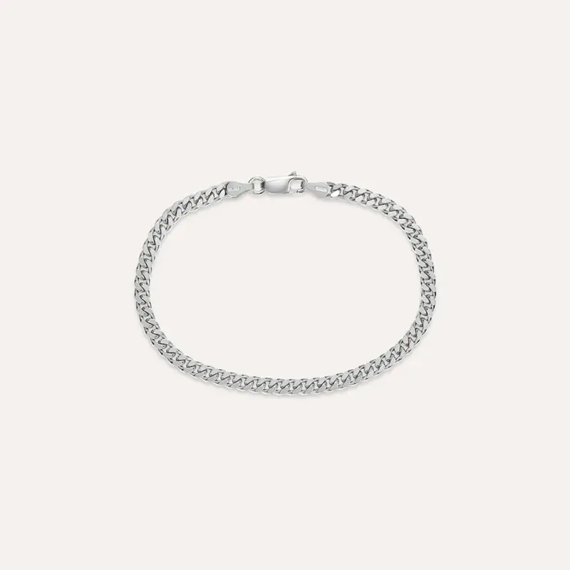 Bracciale Catena Gentleman Argento Rodiato