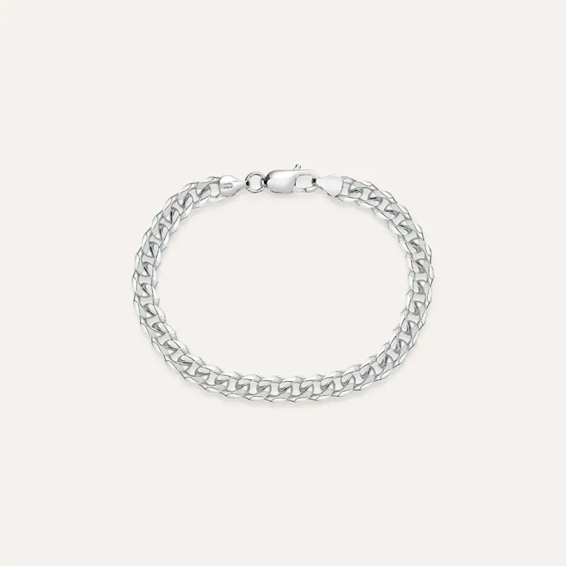 Bracciale Catena Gentleman Argento Rodiato