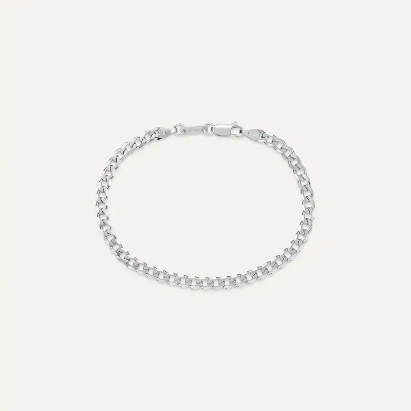 Bracciale Catena Gentleman Argento Rodiato