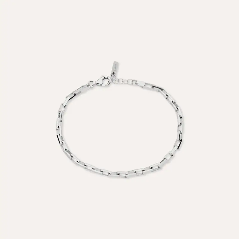 Bracciale Catena Gentleman Argento Rodiato