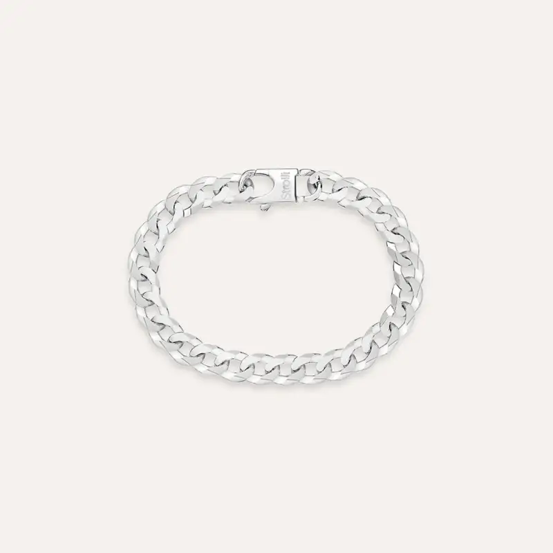 Bracciale Catena Gentleman Argento Rodiato