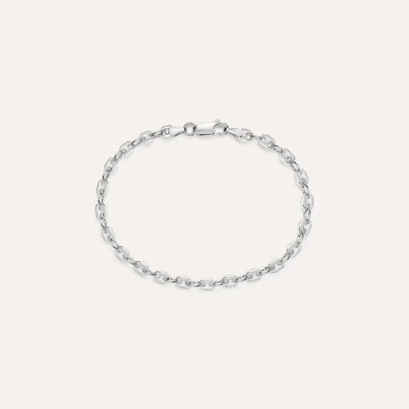 Bracciale Catena Gentleman Argento Rodiato