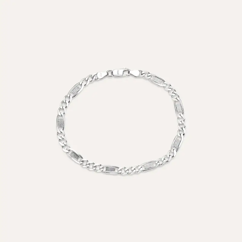 Bracciale Catena Gentleman Argento Rodiato