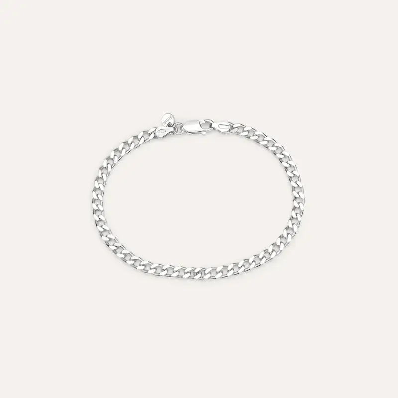 Bracciale Catena Gentleman Argento Rodiato