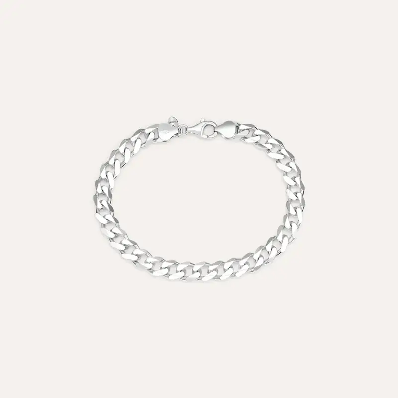 Bracciale Catena Gentleman Argento Rodiato