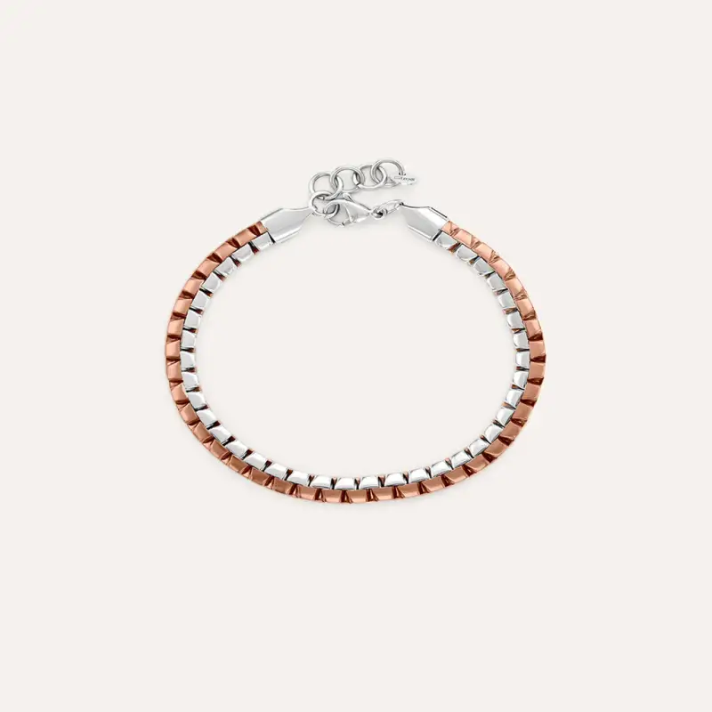 Bracciale Catena Man Code Acciaio Bicolore