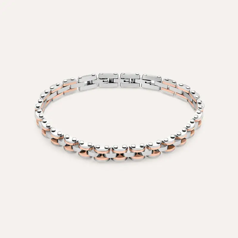 Bracciale Catena Man Code Acciaio Bicolore