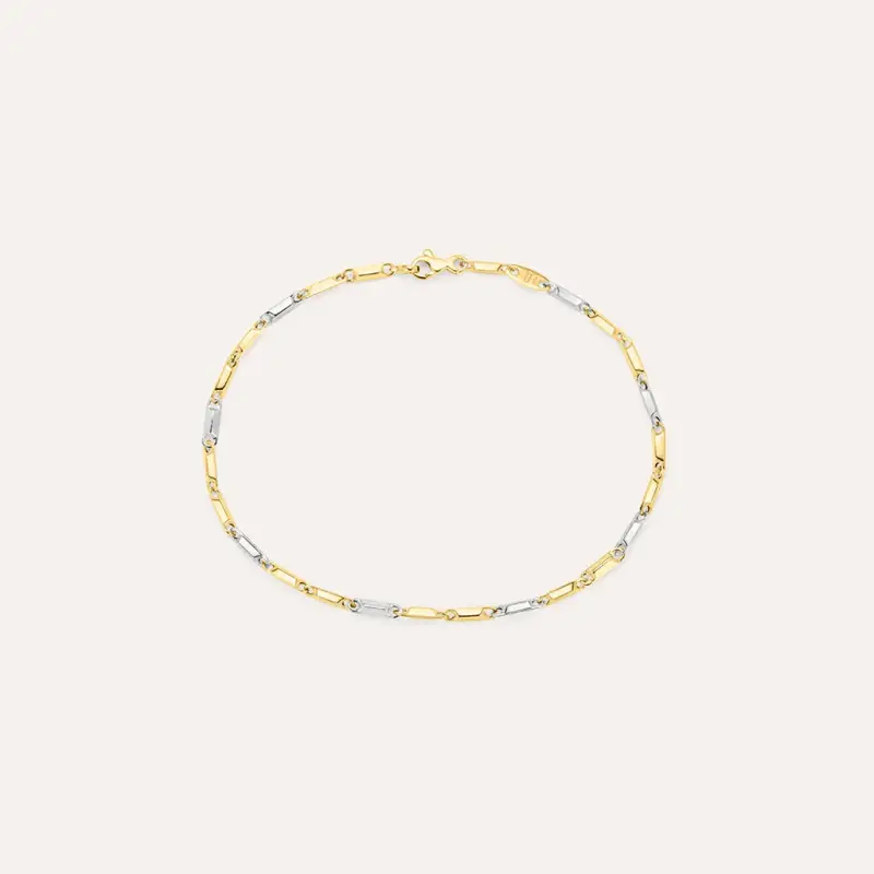 Bracciale Catena Oro Uomo Oro Bicolore