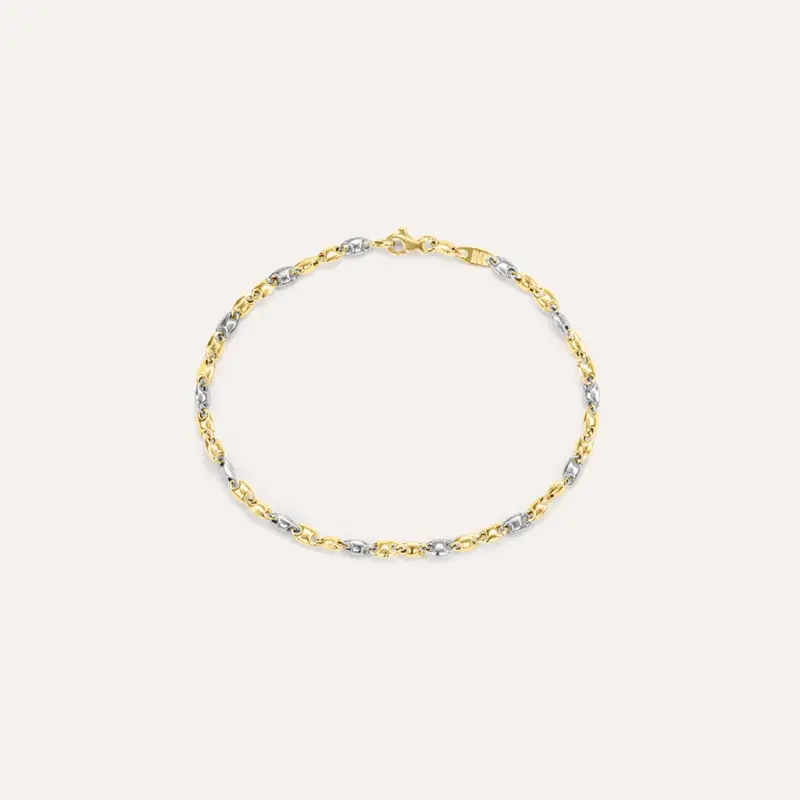 Bracciale Catena Oro Uomo Oro Bicolore