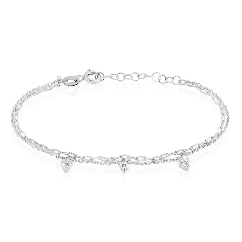 Bracciale Catena Silver Elegance Argento Rodiato Cubic Zirconia