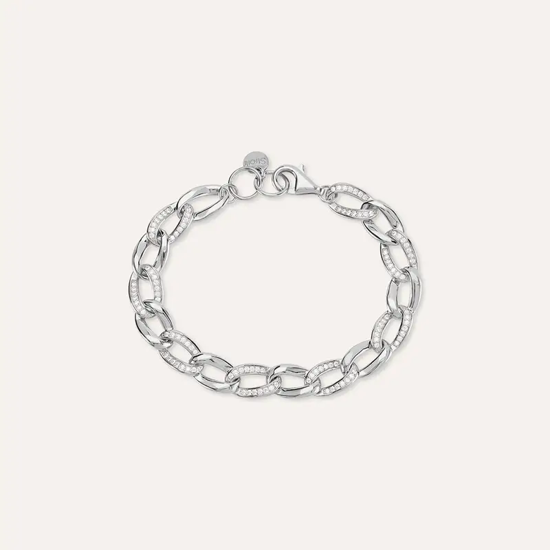 Bracciale Catena Silver Shine Argento Rodiato Cubic Zirconia