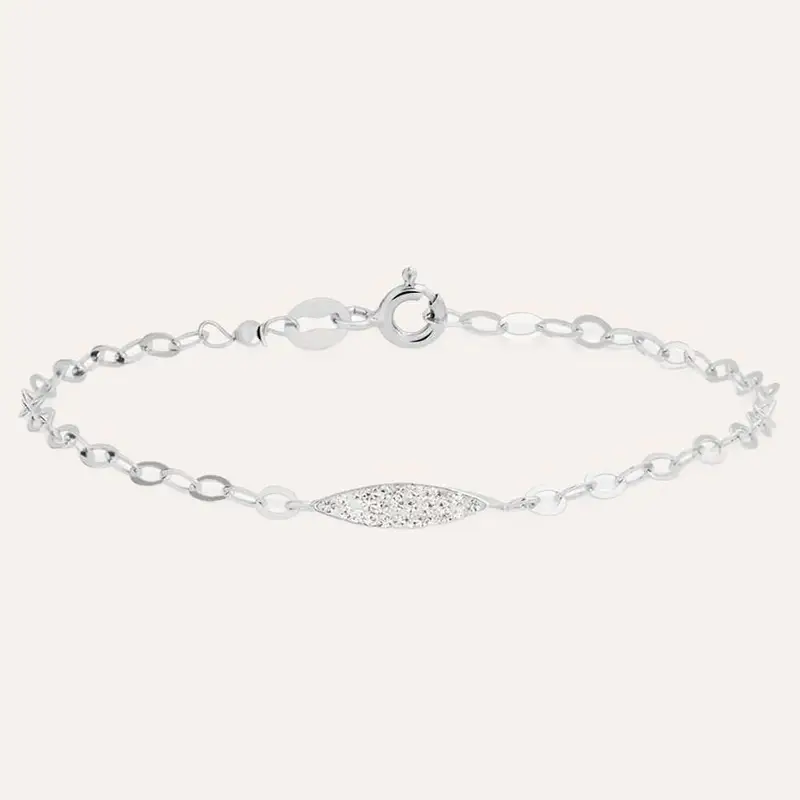 Bracciale Christelle Oro Bianco Cristallo