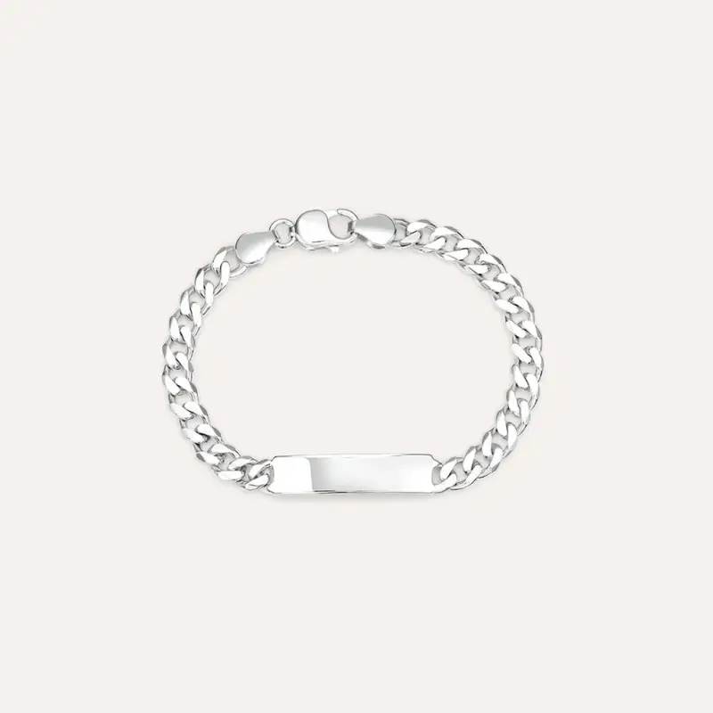 Bracciale Con Targhetta Gentleman Argento Rodiato