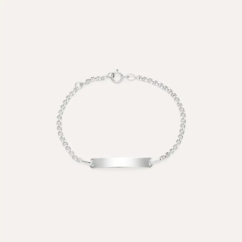 Bracciale Con Targhetta Holy Oro Bianco
