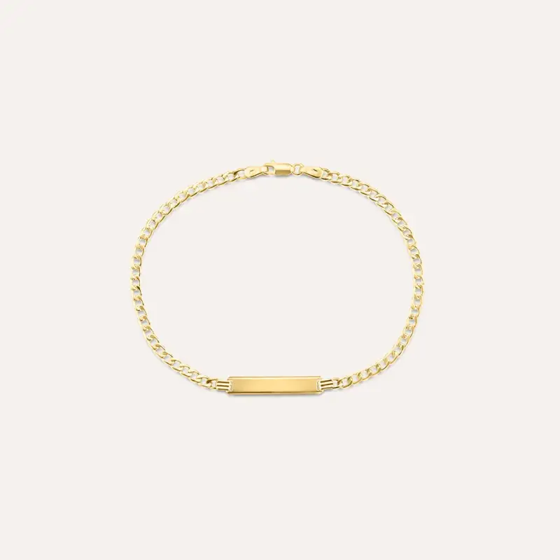 Bracciale Con Targhetta Oro Uomo Oro Giallo