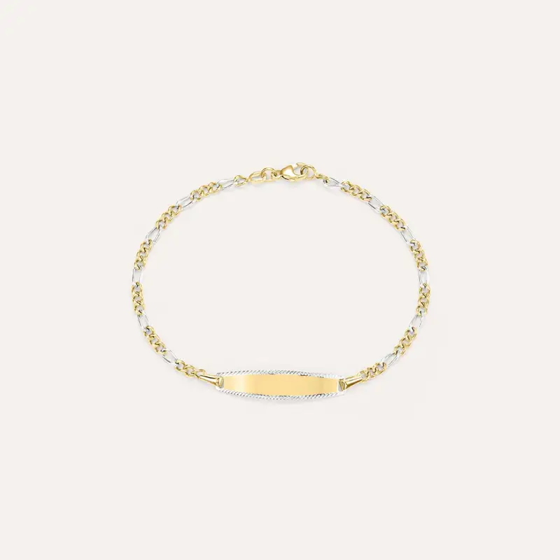 Bracciale Con Targhetta Religious Gold Oro Bicolore